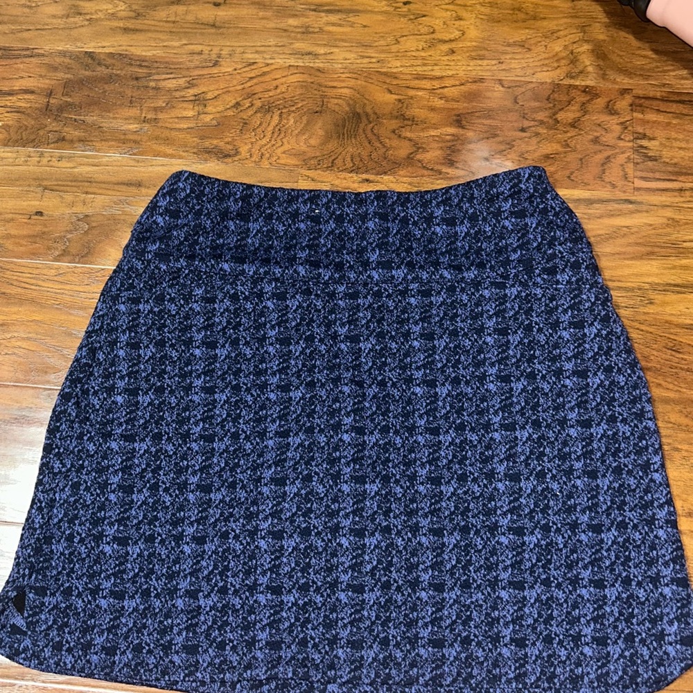 Lady Hagen Navy Houndstooth Mini Skirt